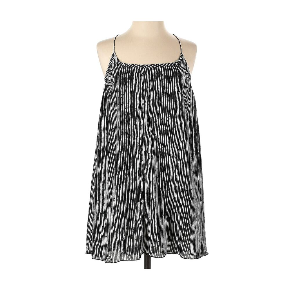 Bishop + Young XS Dress Mini Tent-Style Lined Black White Stripe NWOT